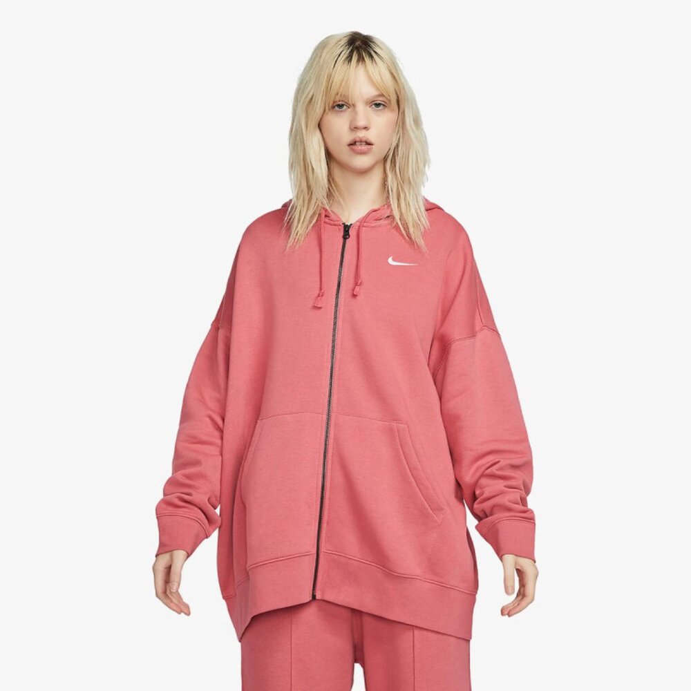 Nike‎ Pink Oversized Zip-Up Hoodie Size X-Large